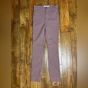Hollister Gingham Skinny Pants Ultra High-Rise XS | Stretch